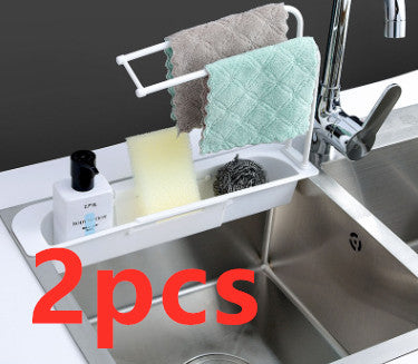 Telescopic Sink Storage Rack - Adjustable Kitchen Organizer