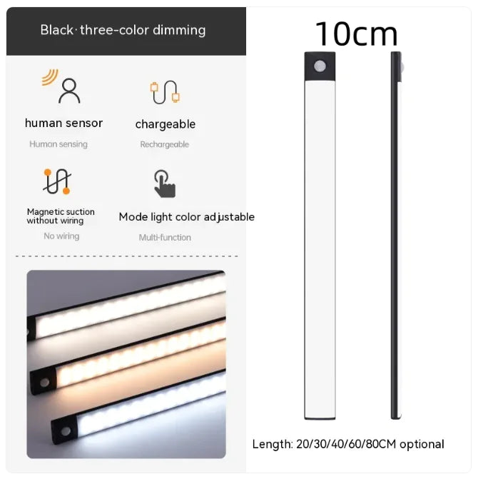Smart Magnetic LED Cabinet Light - Rechargeable Under Cabinet Lighting