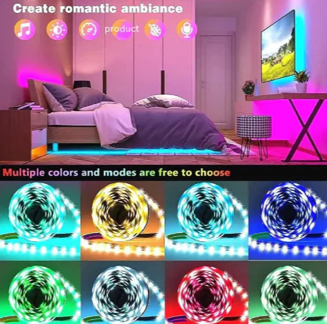 Bluetooth Smart LED Light Strip - 20M RGB Ambient Lighting