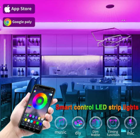 Bluetooth Smart LED Light Strip - 20M RGB Ambient Lighting