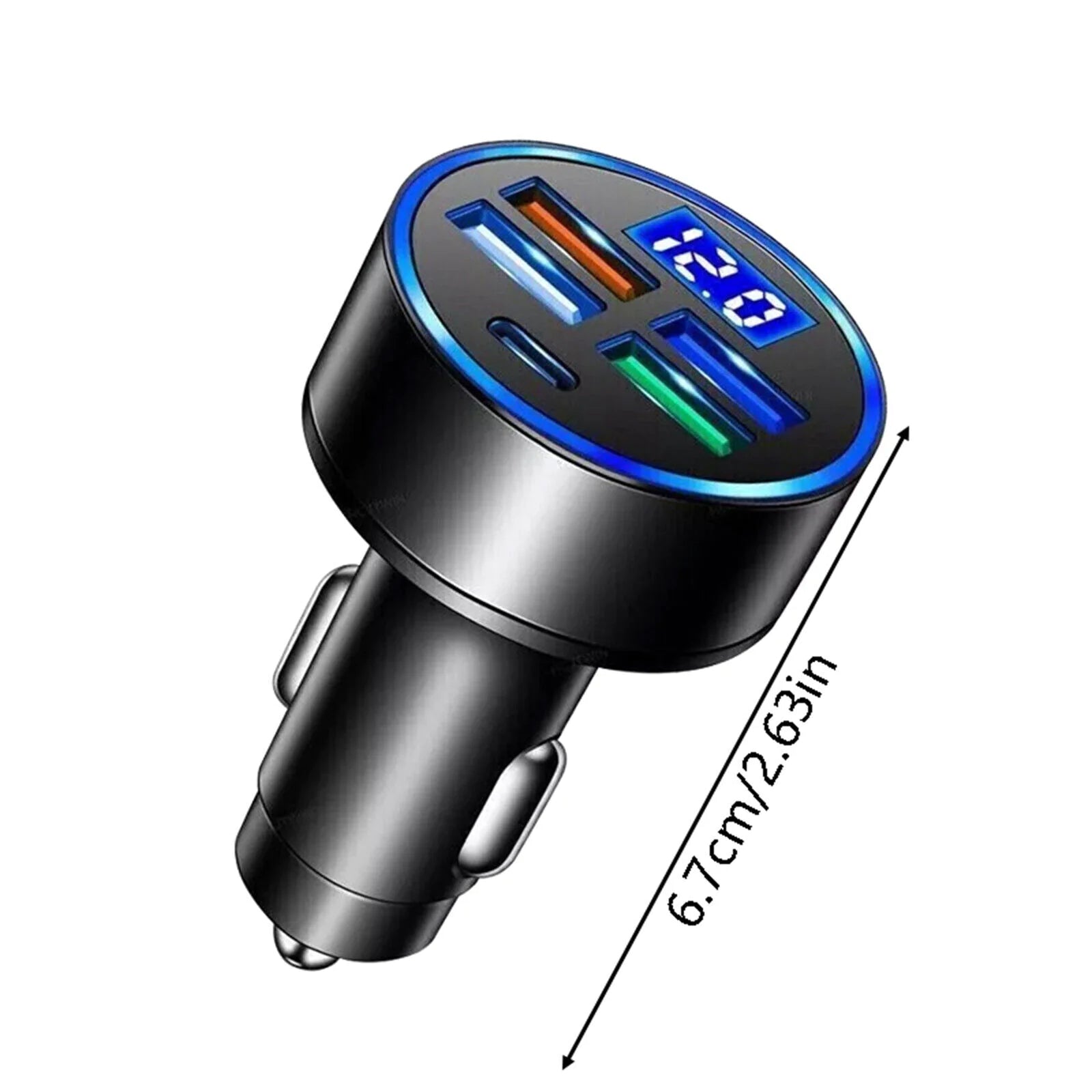 5-Port USB Car Charger - Fast Charging Adapter for iPhone, Samsung & Android