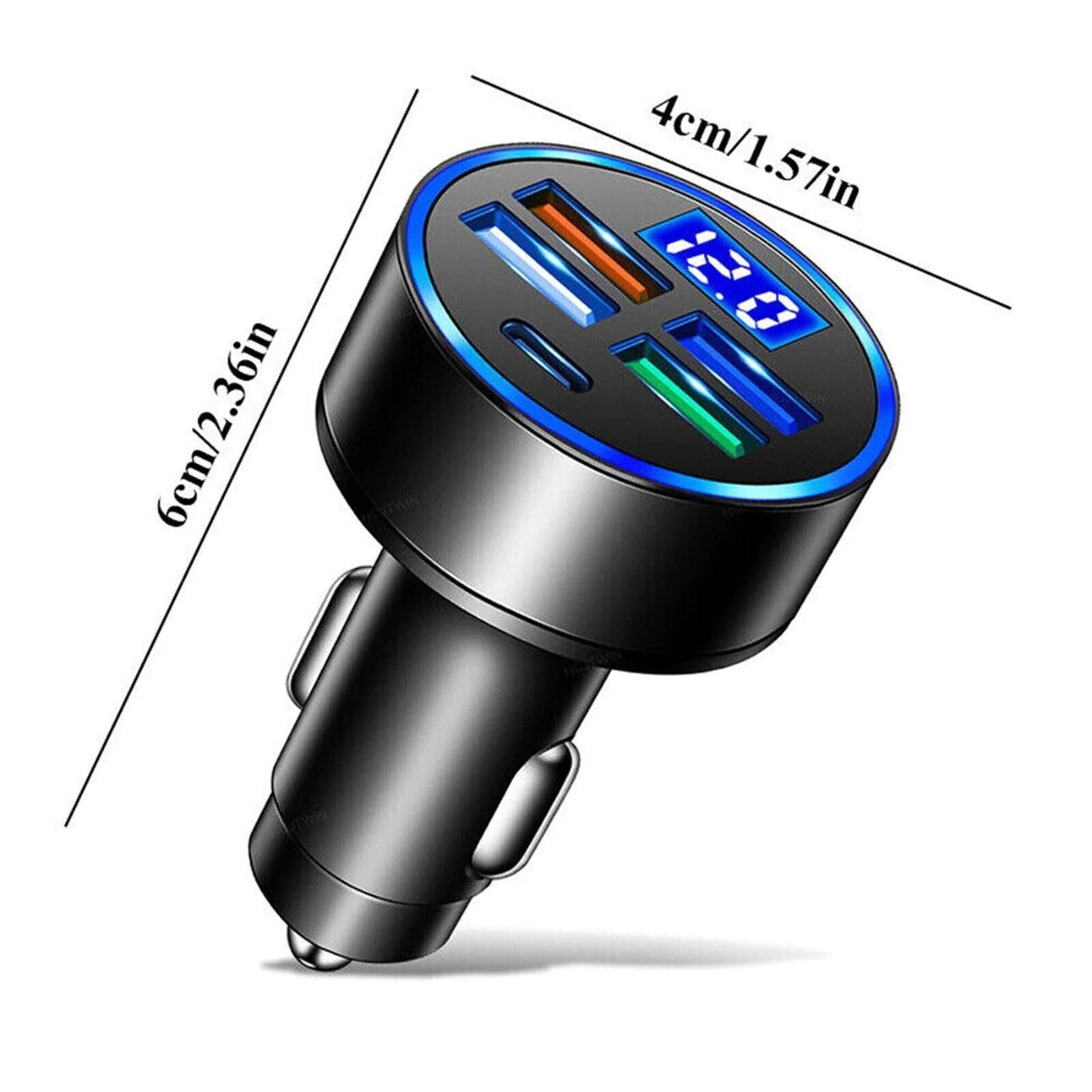 5-Port USB Car Charger - Fast Charging Adapter for iPhone, Samsung & Android