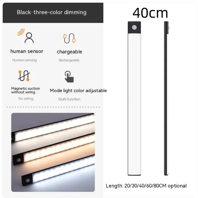 Smart Magnetic LED Cabinet Light - Rechargeable Under Cabinet Lighting